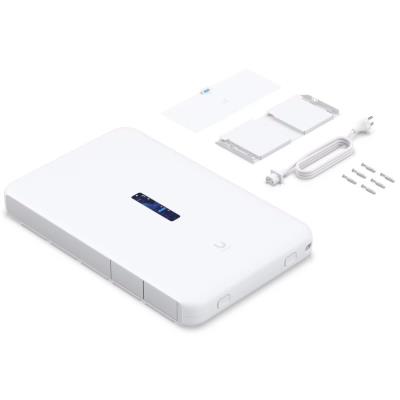 Ubiquiti UniFi Dream Wall - Router, Wi-Fi 6, UniFi OS, 17x GbE, 1x 2.5GbE, 2x SFP+, 128GB SSD, PoE++ (PoE budget 420W)
