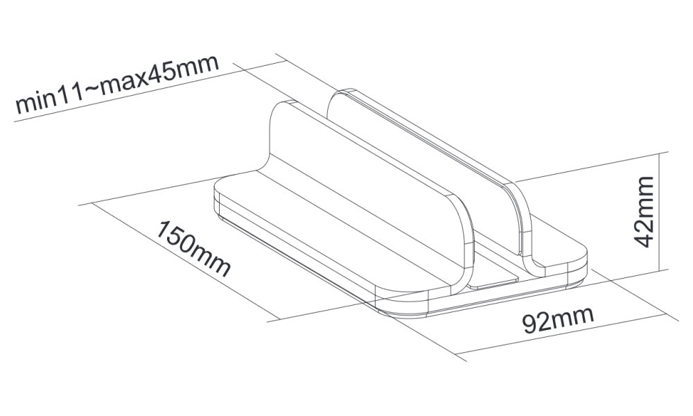 Neomounts  NSLS300 /  Držák notebooku vertikální / nastavitelná šířka / Silver