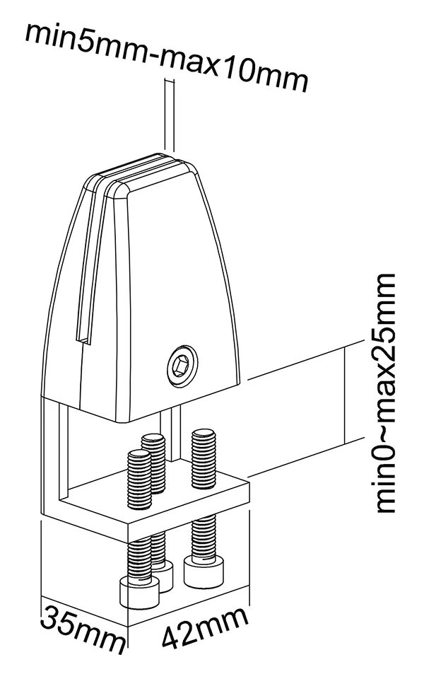 Neomounts NS-CLMP25WHITE / Desk Clamp for NS-GLSPROTECTXXX - for 8-25 mm desk thickness - set of 2 / White