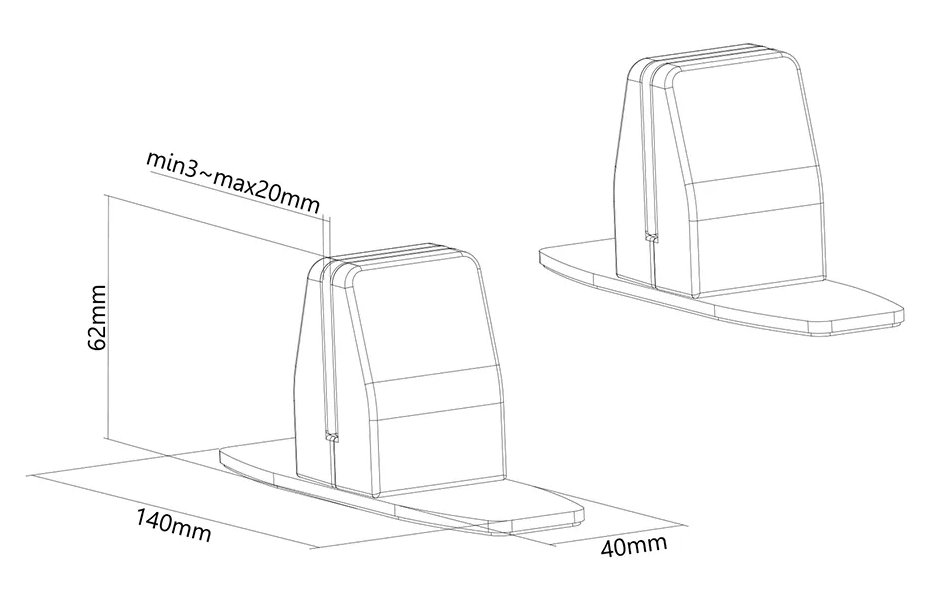Neomounts NS-CLMPSTANDBLACK / Desk Stand for NS-GLSPROTECTXXX -  set of 2  / Black