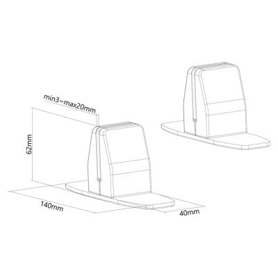 Neomounts NS-CLMPSTANDBLACK / Desk Stand for NS-GLSPROTECTXXX -  set of 2  / Black