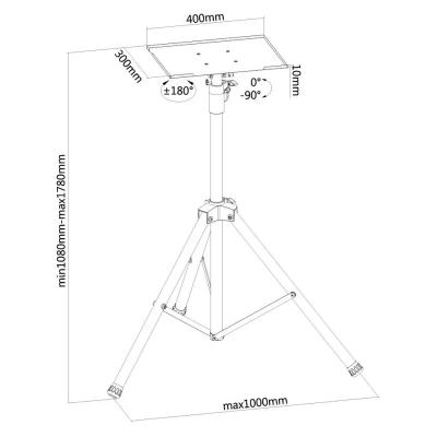 Neomounts NS-FS200BLACK / Flat Screen / Laptop Floor Stand - (height: 108-178 cm) / Black