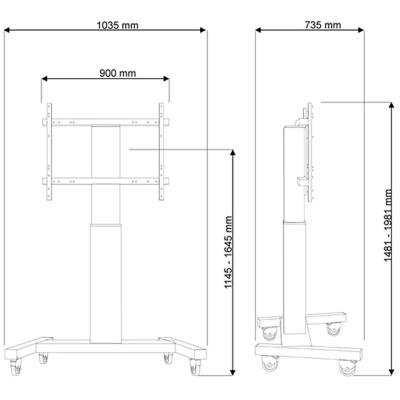 Neomounts  PLASMA-M2250BLACK / Motorised Mobile Floor Stand - VESA 200x200 up to 800x600 / Black