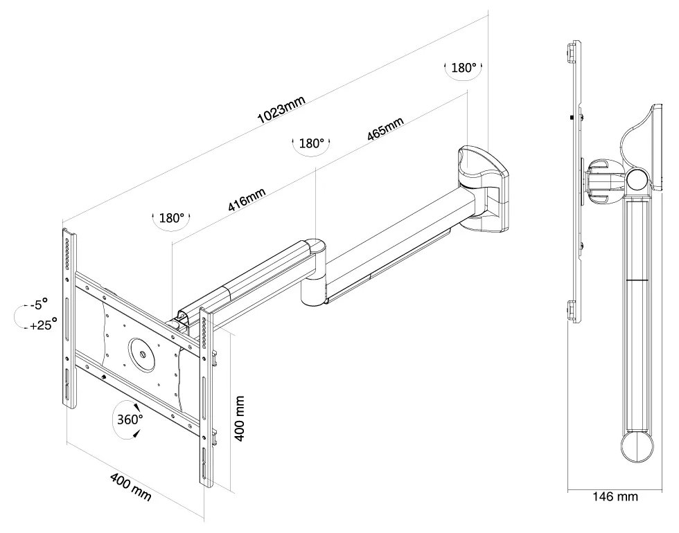 Neomounts  FPMA-HAW050 / Flat Screen Wall Mount (102 cm long) / White