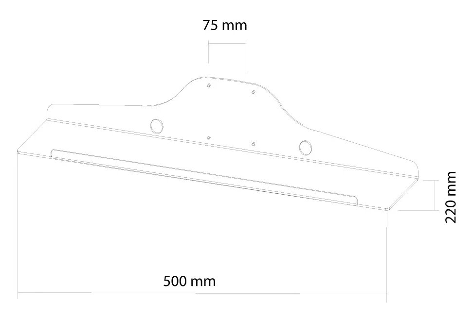 Neomounts  KEYB-V050 / Keyboard- & Mouse Holder (width: 50 cm) VESA 75x75 / Silver
