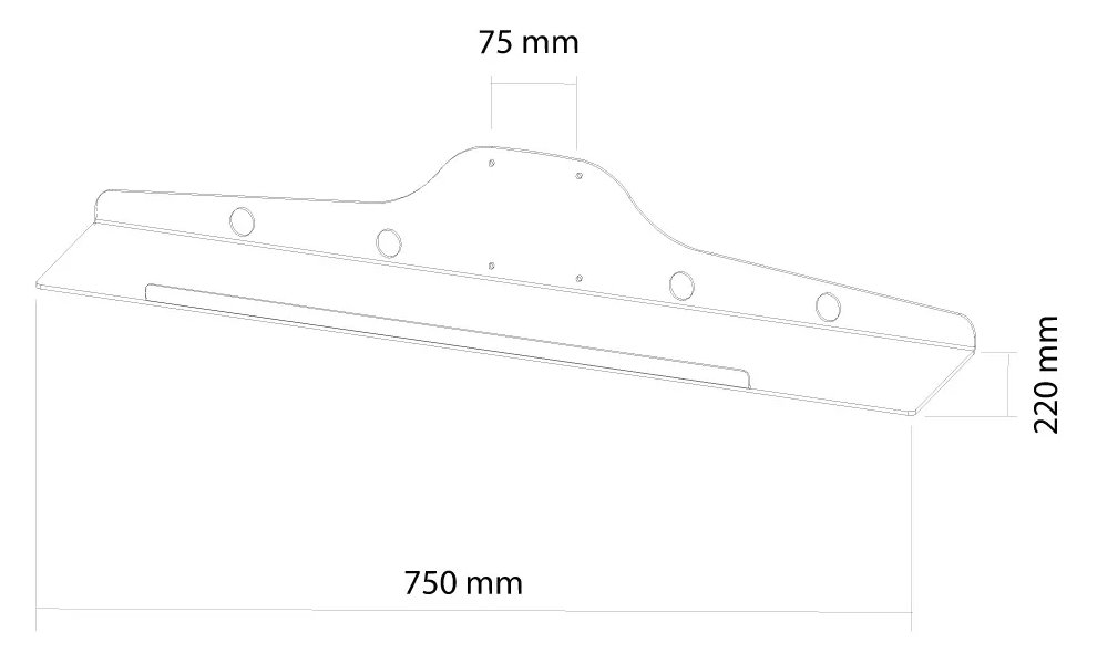 Neomounts  KEYB-V100 / Keyboard- & Mouse Holder (width: 75 cm) VESA 75x75 / Silver