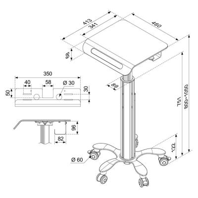 Neomounts  MED-M050 / Mobile Laptop Cart / Creme