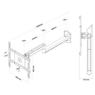 Neomounts  FPMA-HAW050 / Flat Screen Wall Mount (102 cm long) / White