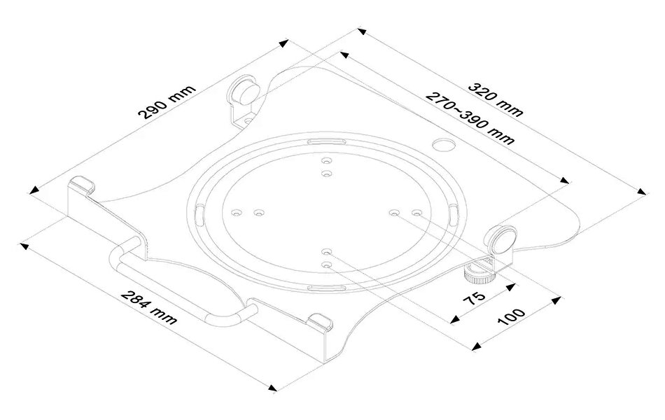 Neomounts  NOTEBOOK-V100 / Notebook Holder (montage via VESA 75&100) / Silver
