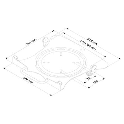 Neomounts  NOTEBOOK-V100 / Notebook Holder (montage via VESA 75&100) / Silver