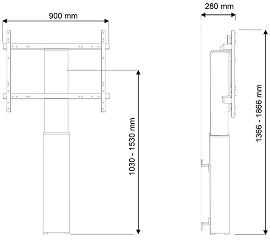 Neomounts  PLASMA-W2250BLACK / Motorised Floor Stand/Wall Mount - VESA 200x200 up to 800x600 / Black