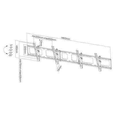 Neomounts NS-WMB200BLACK/Držák displeje/na stěnu/40-52"/menu board sklopný/VESA 600X400/nosn. 2x50kg/2 displeje/černý