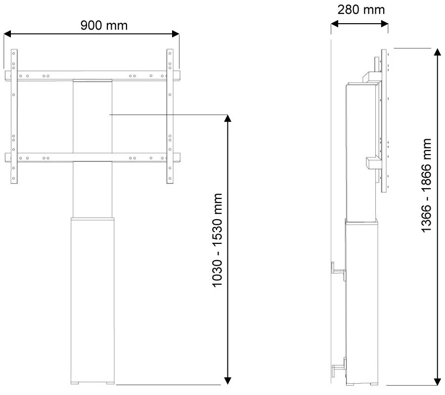 Neomounts  PLASMA-W2250SILVER / Motorised Floor Stand/Wall Mount - VESA 200x200 up to 800x600 / Silver