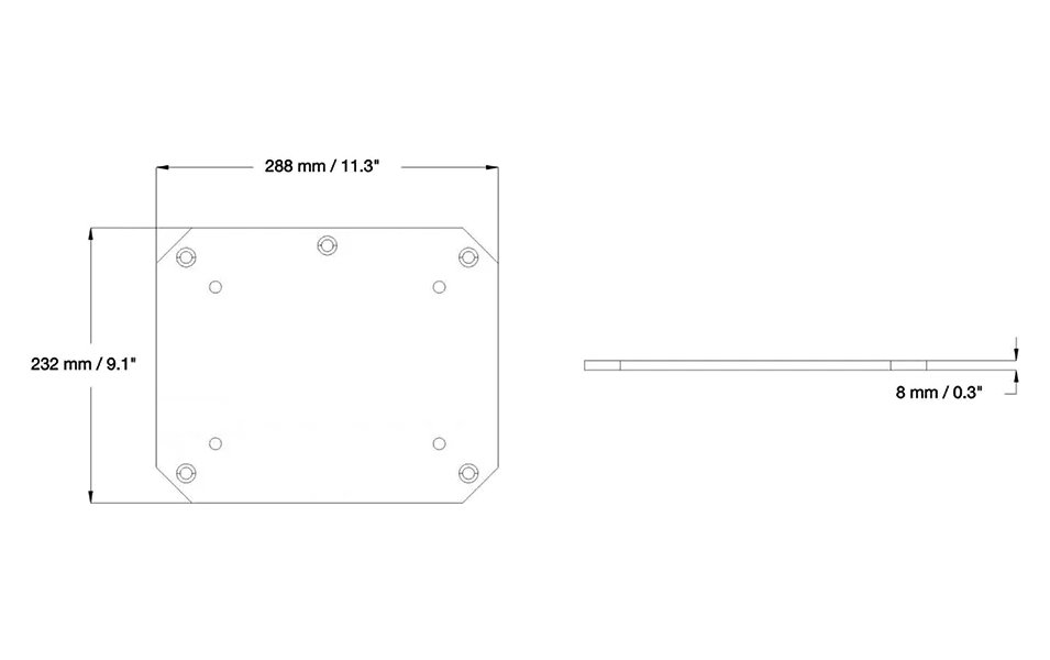 Neomounts  PLASMA-M2SFPLATE / Fixed Floor Plate for 2250/2500-series - small (bolt down) / Silver