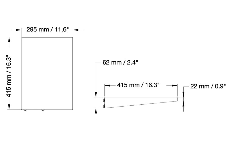 Neomounts  PLASMA-M2SIDESHELF / Laptop Shelf for 2250/2500-series - assembly on side of column / Black