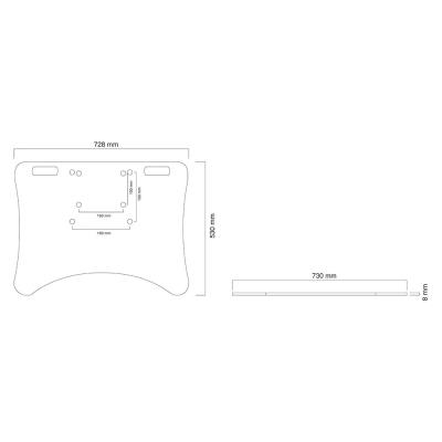 Neomounts  PLASMA-M2500FPLATE / Fixed Floor Plate for PLASMA-M2500/W2500-series / Silver