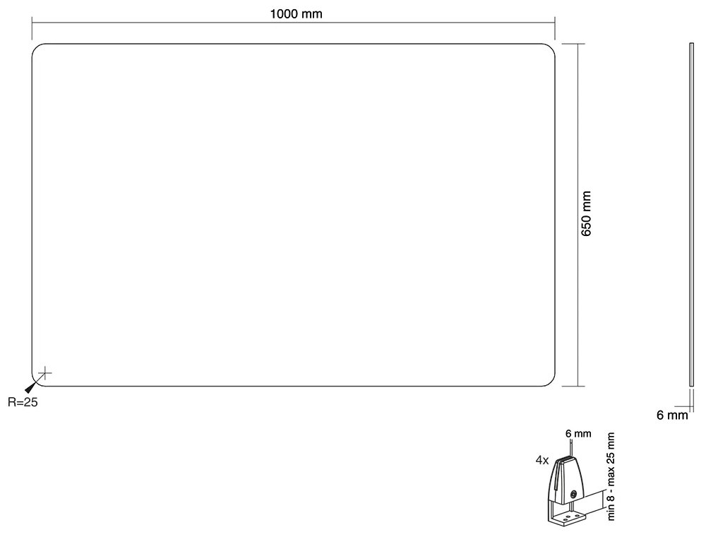 Neomounts NS-GLSPROTECT100 / Transparent Protection Screen - 100 cm wide / Transparent