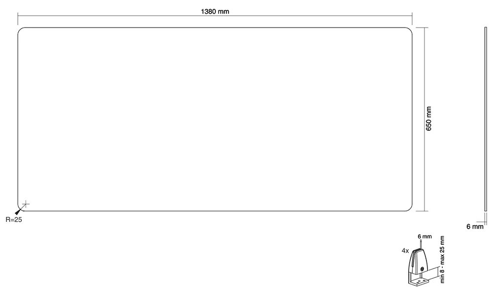 Neomounts NS-GLSPROTECT140 / Transparent Protection Screen - 140 cm wide / Transparent
