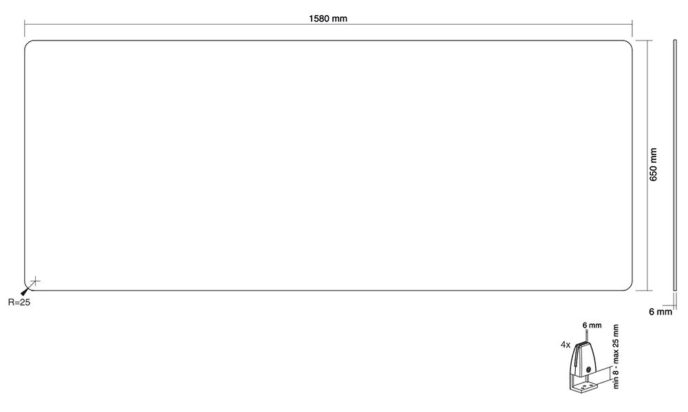 Neomounts NS-GLSPROTECT160 / Transparent Protection Screen - 160 cm wide / Transparent