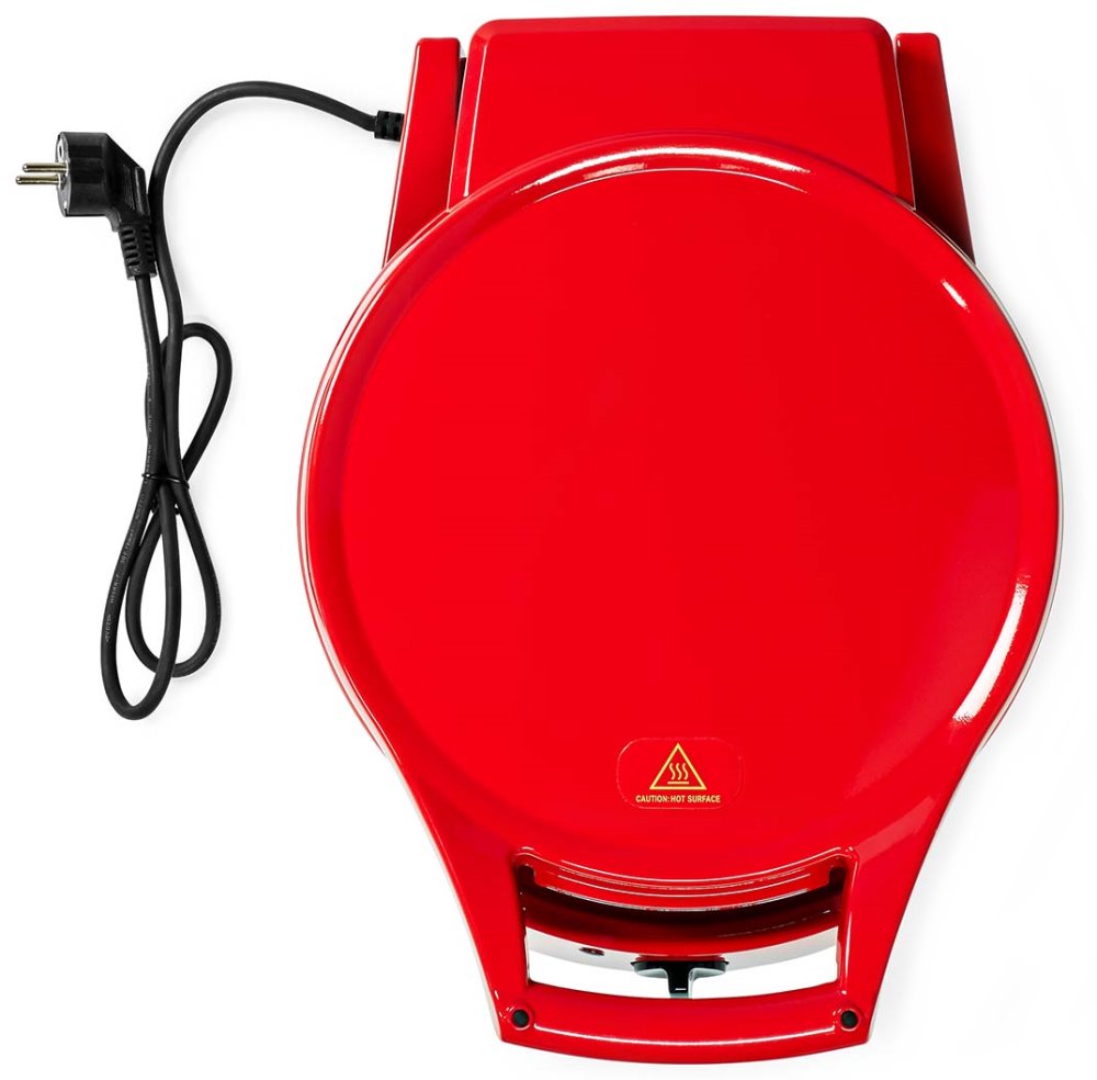 NEDIS pec na pizzu a gril/ 3 nastavení teploty/ velikost grilovací desky 30 cm/ spotřeba 1800 W/ červený (hliník)