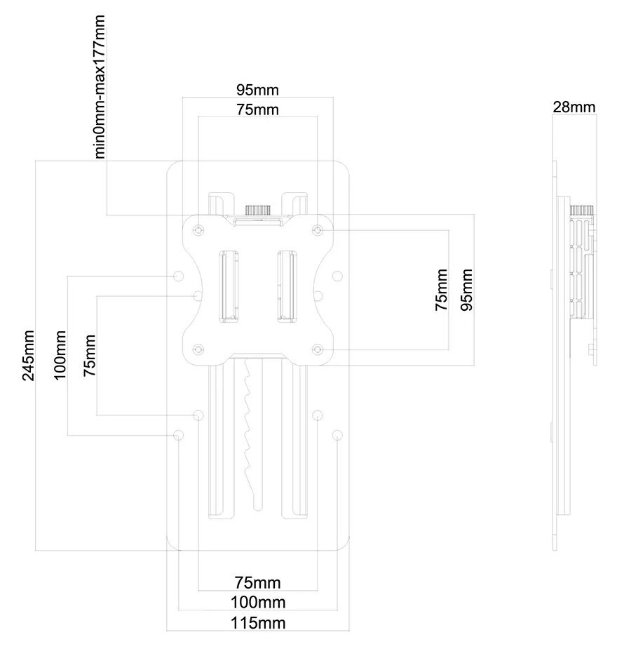 Neomounts FPMA-LIFT100 / Height Adjustable Adapter (assembly on VESA 75/100) / Silver