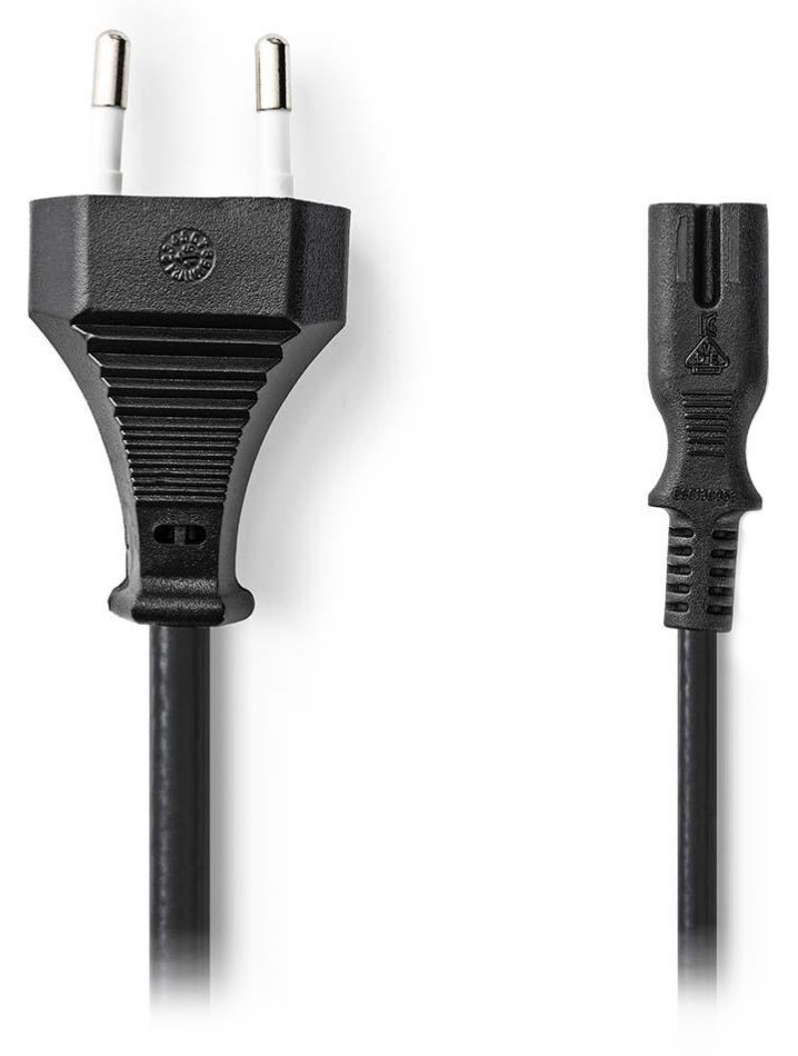 NEDIS napájecí kabel 230V pro adaptéry/ přípojný/ Euro zástrčka/ konektor IEC-320-C7/ dvoulinka/ černý/ bulk/ 3m