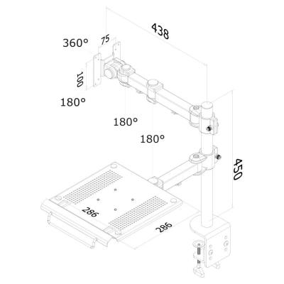 Neomounts FPMA-D960NOTEBOOK / Flat Screen & Notebook Desk Mount (clamp)  / Black