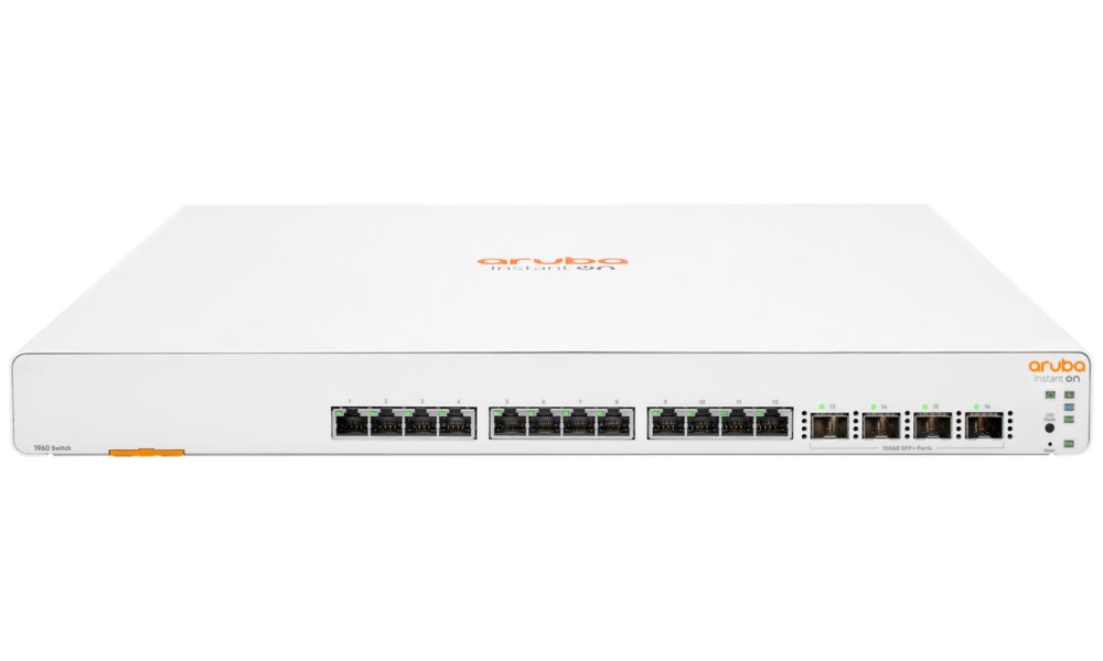 HPE Aruba Instant On 1960 12XGT 4SFP+ Switch (12RJ45 100/1000/10GBASE-T 4SFP+ fixed 1000/10000 SFP+)