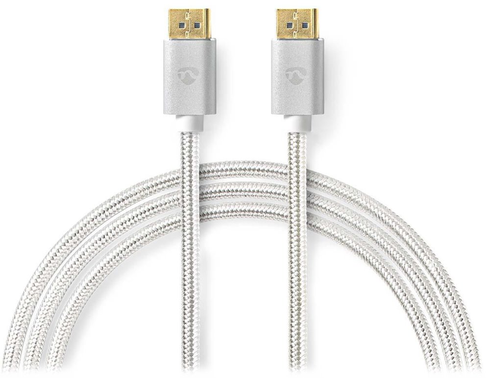 NEDIS PROFIGOLD Displayport kabel/ DisplayPort zástrčka - DisplayPort zástrčka/ bavlna/ stříbrný/ BOX/ 2m