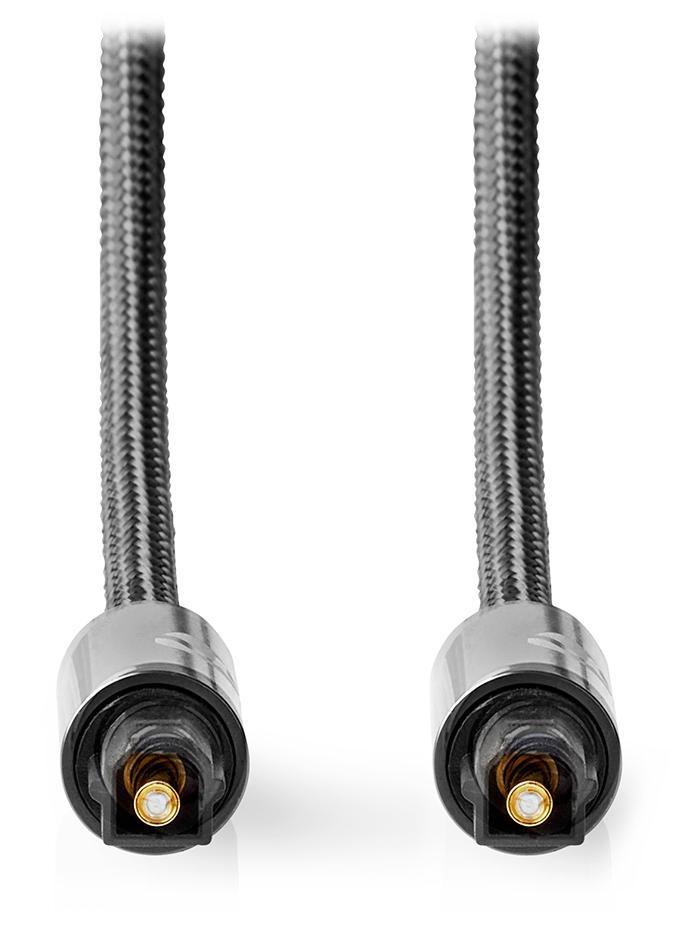 NEDIS PROFIGOLD optický audio kabel/ TosLink zástrčka - TosLink zástrčka/ bavlna/ šedý/ BOX/ 3m