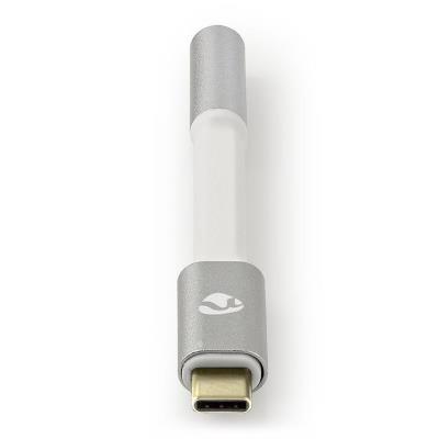 NEDIS PROFIGOLD USB-C/USB 2.0 adaptér/ USB-C zástrčka - 3,5 jack mm zásuvka/ nylon/ stříbrný/ BOX/ 8cm