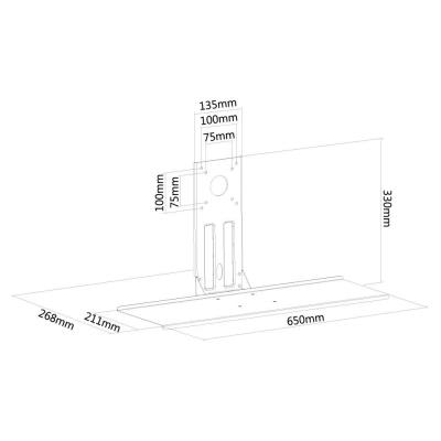 Neomounts  KEYB-V200BLACK / Keyboard- & Mouse Holder (width: 65 cm) VESA 75x75 / Black