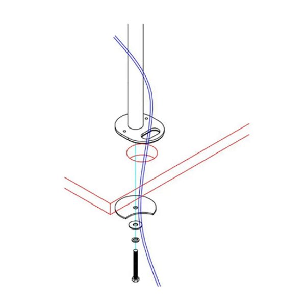 Neomounts FPMA-D960GROMMET / Grommet and pole (40 cm) FPMA-D960 & FPMA-D960D / Black