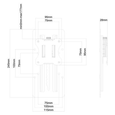 Neomounts FPMA-LIFT100BLACK / Height Adjustable Adapter (assembly on VESA 75/100) / Black