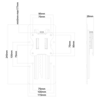 Neomounts FPMA-LIFT100 / Height Adjustable Adapter (assembly on VESA 75/100) / Silver