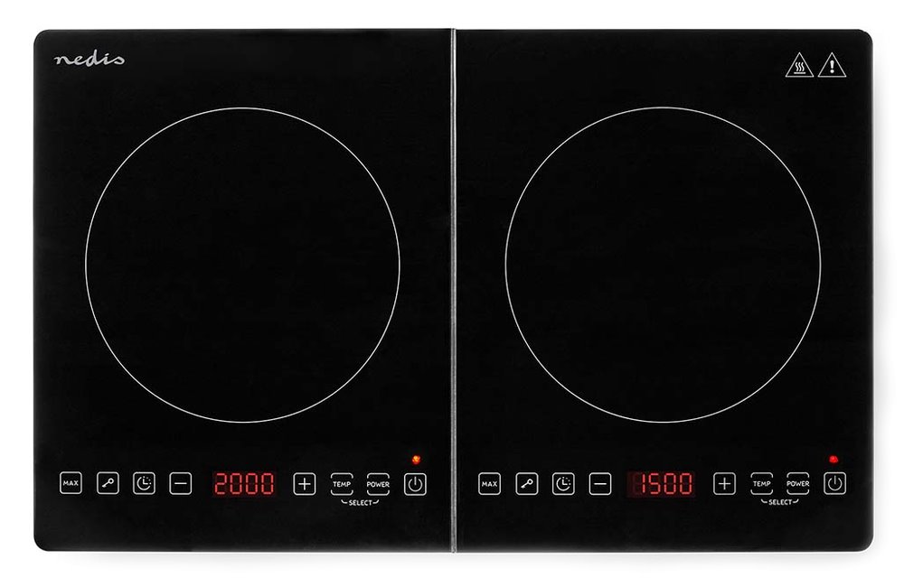 NEDIS indukční vařič/ 2 zńový/ výkon 3500 W/ ochrana proti přehřátí/ časovač/ dětská pojistka/ funkce turbo/ LCD display