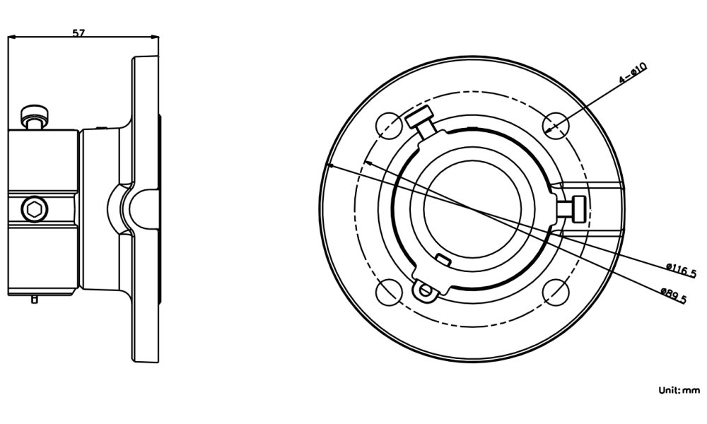 HIKVISION držák pro kameru DS-1663ZJ/ kompatibilní s kamerami 4 inch PTZ