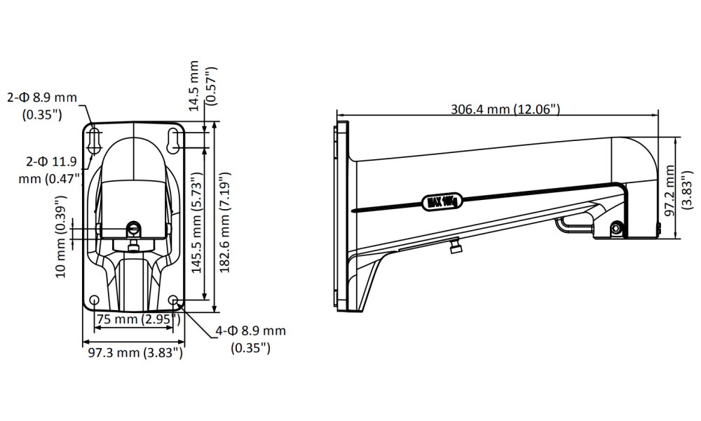 HIKVISION držák pro kameru DS-1602ZJ/ kompatibilní s kamerami 4 inch PTZ