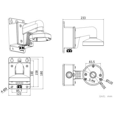 HIKVISION držák pro kameru DS-1272ZJ-120B/ D7xx/ HiLook D1xxHA-LU