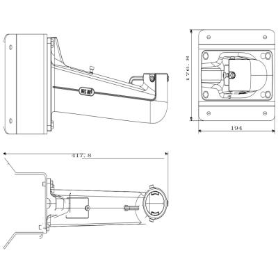HIKVISION držák pro kameru DS-1602ZJ-corner/ kompatibilní s kamerami 4 inch PTZ