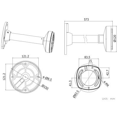 HIKVISION držák pro kameru DS-1271ZJ-120/ D7xx/ HiLook D1xxHA-LU
