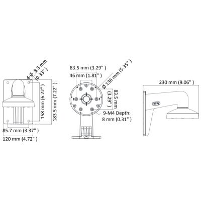 HIKVISION držák pro kameru DS-1473ZJ-135/ kompatibilní s kamerami serie D6xx