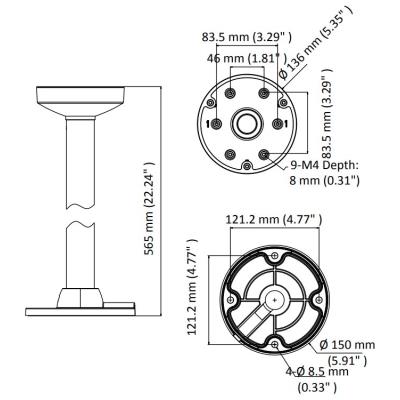HIKVISION držák pro kameru DS-1471ZJ-135/ kompatibilní s kamerami serie D6xx