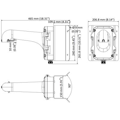 HIKVISION držák pro kameru DS-1604ZJ-corner/ kompatibilní s kamerami 4 inch PTZ