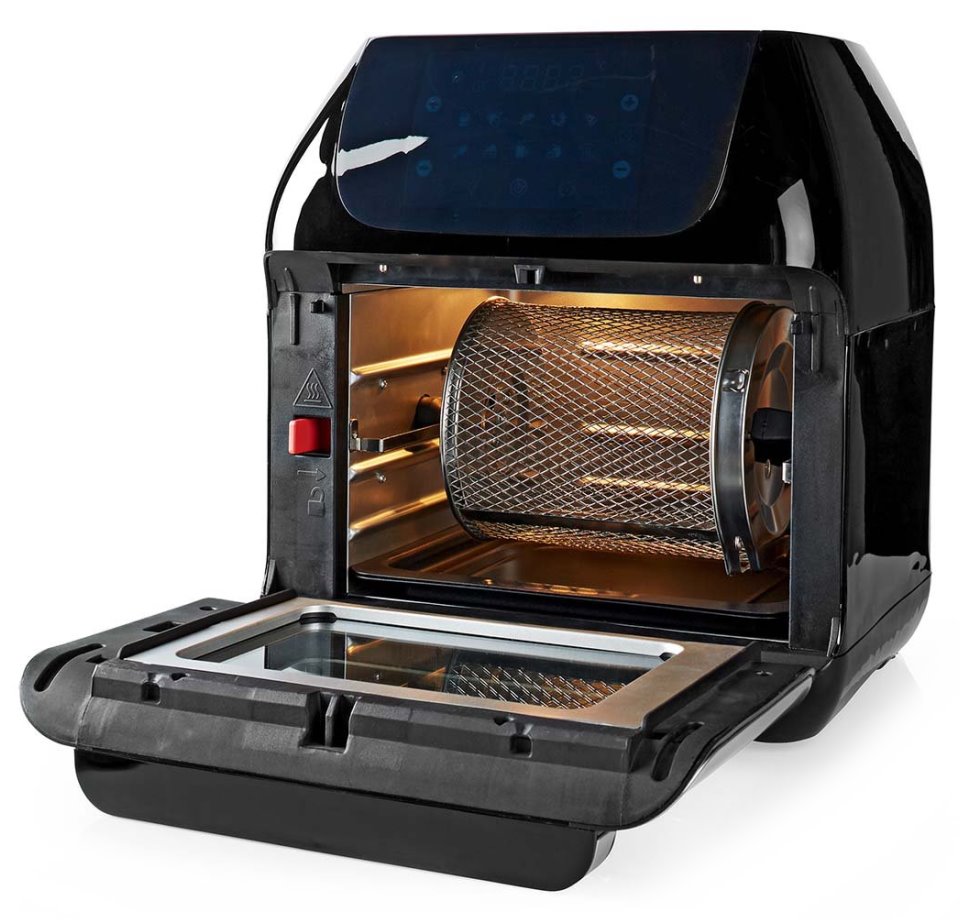 NEDIS multifunkční horkovzdušná fritéza a trouba/ objem 12 L/ 60 min. časovač/ 9 přednastavených programů/ výkon 1500 W