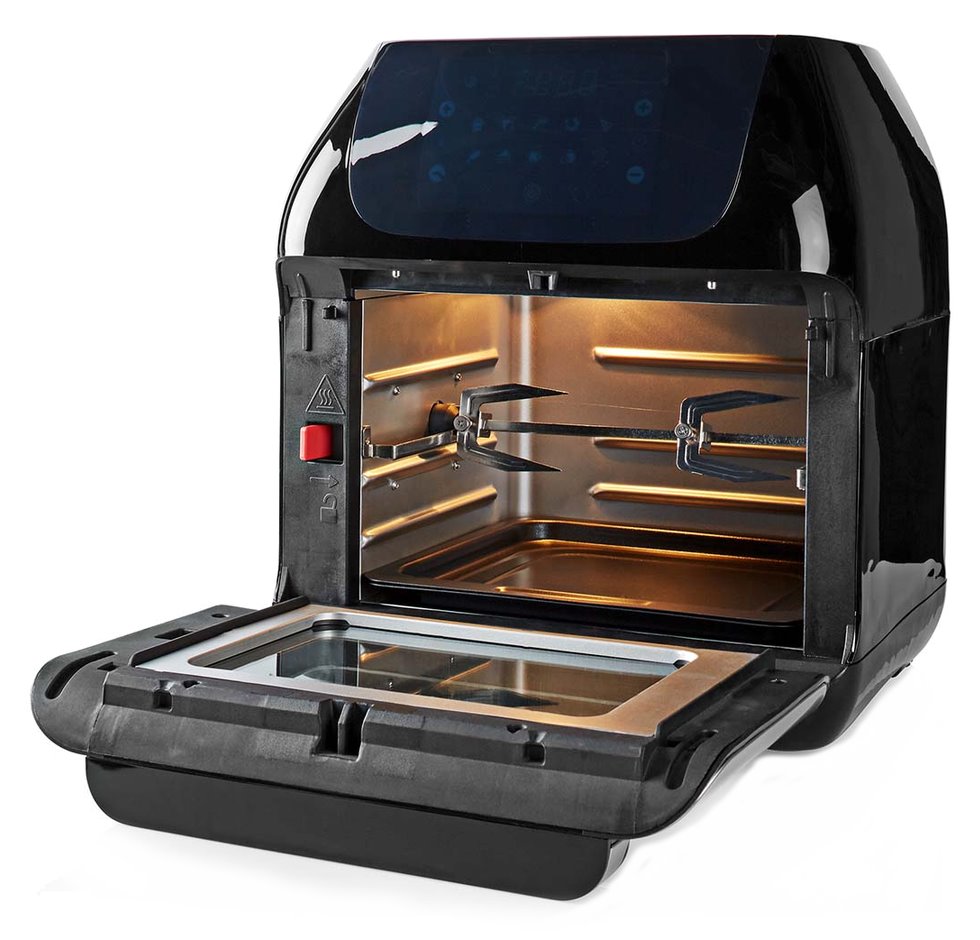 NEDIS multifunkční horkovzdušná fritéza a trouba/ objem 12 L/ 60 min. časovač/ 9 přednastavených programů/ výkon 1500 W