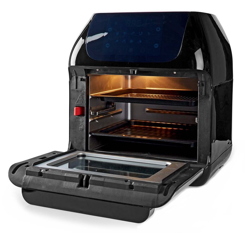 NEDIS multifunkční horkovzdušná fritéza a trouba/ objem 12 L/ 60 min. časovač/ 9 přednastavených programů/ výkon 1500 W