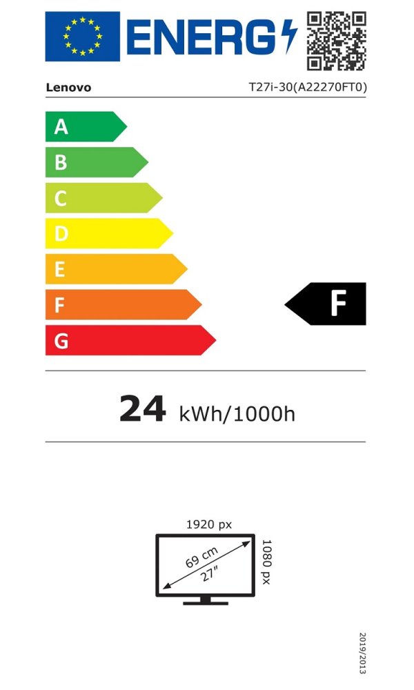 Lenovo ThinkVision T27i-30/ 27"/ IPS/ 1920x1080/ 16:9/ 300cd/m2/ 6ms/ HDMI/ DP/ VGA/ USB/ VESA/ PIVOT/ černý