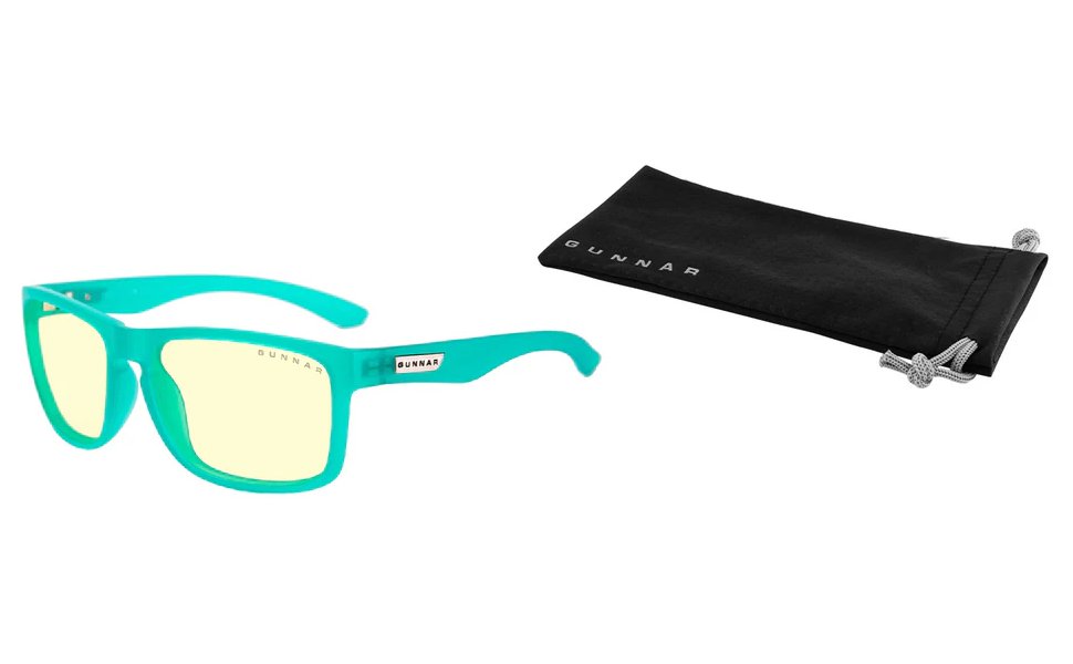 GUNNAR kancelářske/herní brýle INTERCEPT POP EMERALD GREEN * jantarová skla * BLF 65 * GUNNAR focus