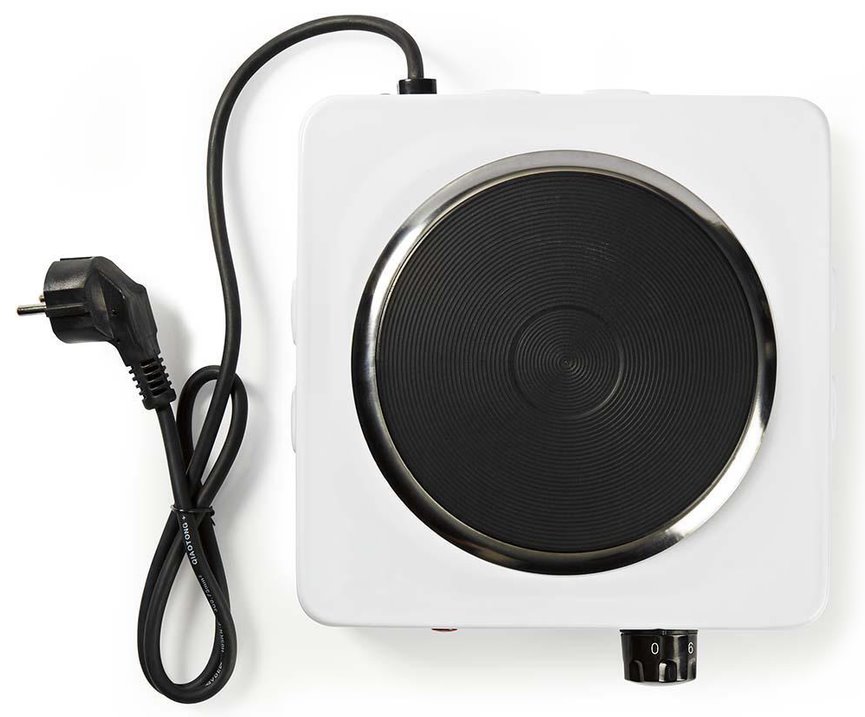 NEDIS elektrický vařič/ 1 plotýnka/ výkon 1500 W/ ochrana proti přehřátí/ bílý